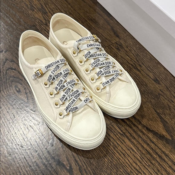 Dior “Walk’N’Dior” Ivory Canvas Sneakers - Picture 2 of 7